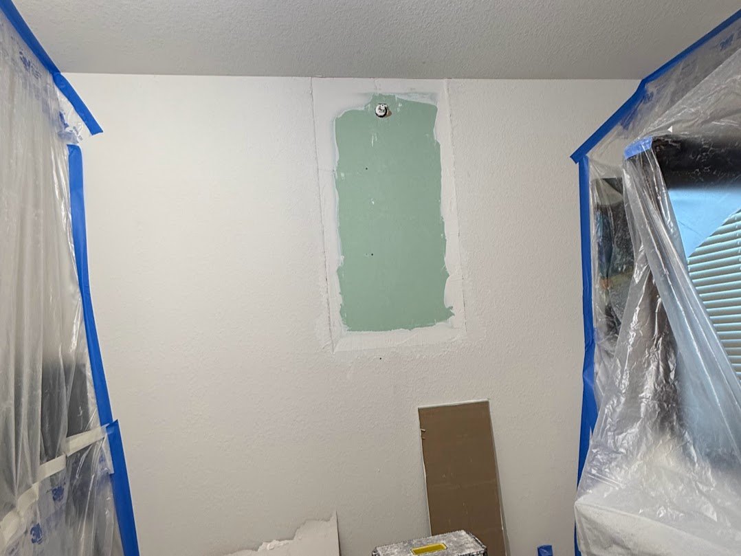 Wall before texture matching repair